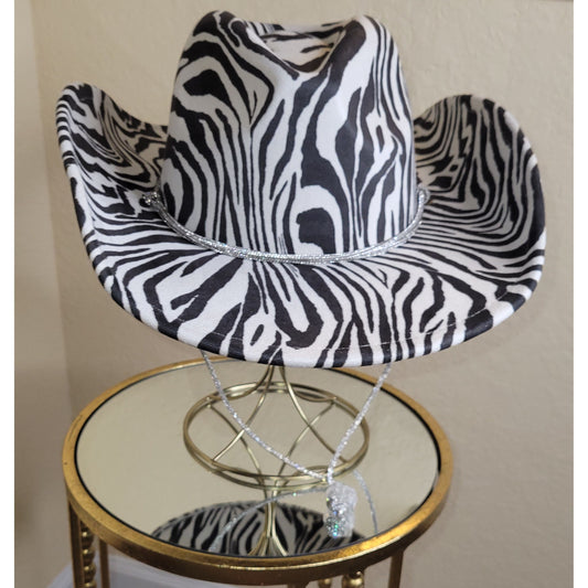 Desperado Zebra Stripe Bling Hat Black