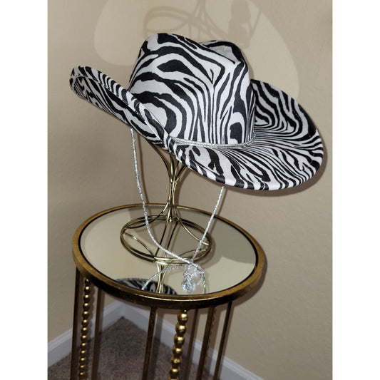 Desperado Zebra Stripe Bling Hat Black